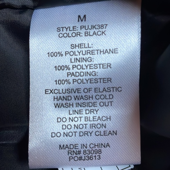 CISONO Los Angeles Faux Leather Black Medium warm windbreaker - Picture 12 of 13